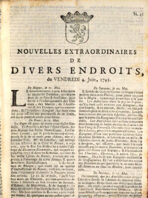 Nouvelles extraordinaires de divers endroits Freitag 4. Juni 1745