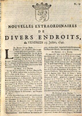 Nouvelles extraordinaires de divers endroits Freitag 23. Juli 1745