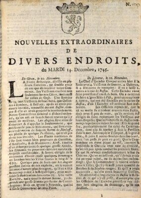 Nouvelles extraordinaires de divers endroits Dienstag 14. Dezember 1745