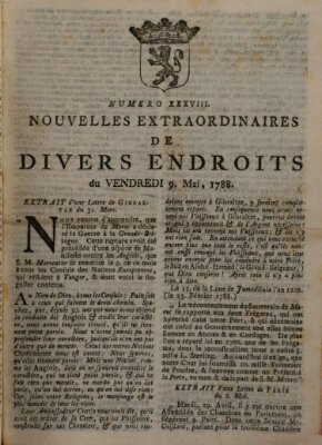 Nouvelles extraordinaires de divers endroits Freitag 9. Mai 1788