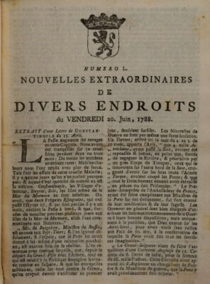 Nouvelles extraordinaires de divers endroits Freitag 20. Juni 1788