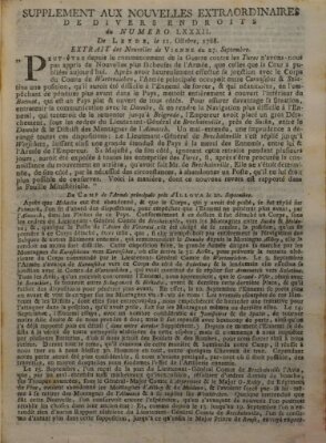 Nouvelles extraordinaires de divers endroits Samstag 11. Oktober 1788