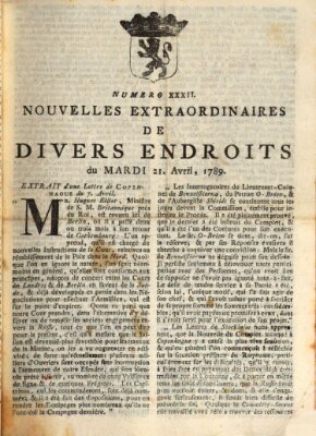 Nouvelles extraordinaires de divers endroits Dienstag 21. April 1789