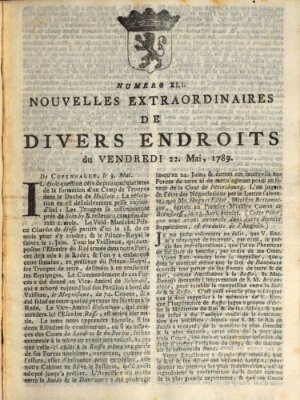 Nouvelles extraordinaires de divers endroits Freitag 22. Mai 1789