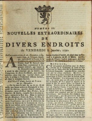 Nouvelles extraordinaires de divers endroits Freitag 8. Januar 1790