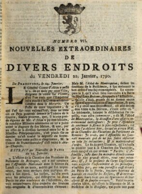 Nouvelles extraordinaires de divers endroits Freitag 22. Januar 1790