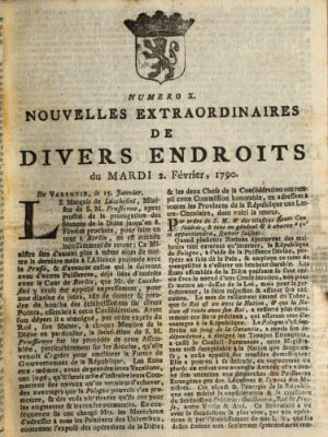 Nouvelles extraordinaires de divers endroits Dienstag 2. Februar 1790