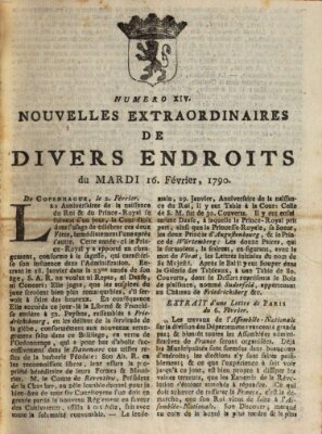 Nouvelles extraordinaires de divers endroits Dienstag 16. Februar 1790