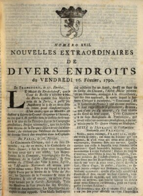 Nouvelles extraordinaires de divers endroits Freitag 26. Februar 1790