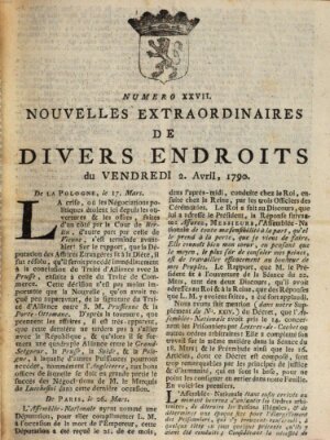 Nouvelles extraordinaires de divers endroits Freitag 2. April 1790