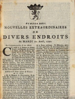 Nouvelles extraordinaires de divers endroits Dienstag 20. April 1790