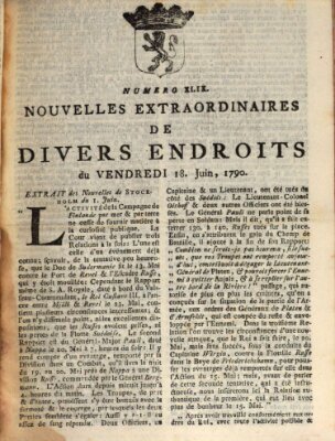 Nouvelles extraordinaires de divers endroits Freitag 18. Juni 1790