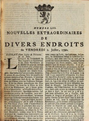 Nouvelles extraordinaires de divers endroits Freitag 2. Juli 1790