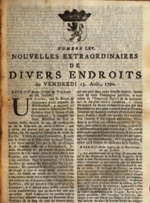 Nouvelles extraordinaires de divers endroits Freitag 13. August 1790