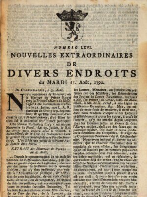 Nouvelles extraordinaires de divers endroits Dienstag 17. August 1790