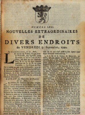 Nouvelles extraordinaires de divers endroits Freitag 3. September 1790