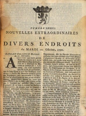 Nouvelles extraordinaires de divers endroits Dienstag 12. Oktober 1790