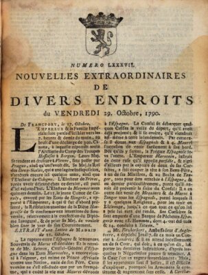 Nouvelles extraordinaires de divers endroits Freitag 29. Oktober 1790