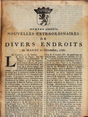 Nouvelles extraordinaires de divers endroits Dienstag 2. November 1790