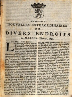 Nouvelles extraordinaires de divers endroits Dienstag 8. Februar 1791