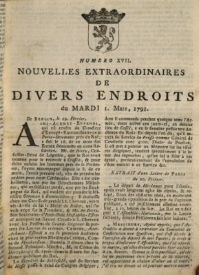 Nouvelles extraordinaires de divers endroits Dienstag 1. März 1791