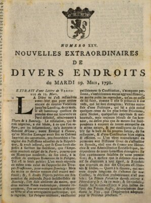 Nouvelles extraordinaires de divers endroits Dienstag 29. März 1791