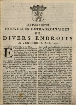 Nouvelles extraordinaires de divers endroits Freitag 8. April 1791