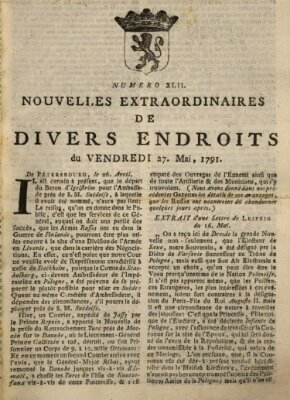 Nouvelles extraordinaires de divers endroits Freitag 27. Mai 1791