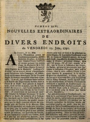 Nouvelles extraordinaires de divers endroits Freitag 10. Juni 1791