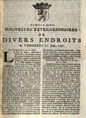 Nouvelles extraordinaires de divers endroits Friday 17. June 1791