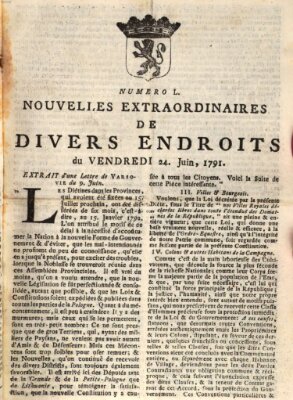 Nouvelles extraordinaires de divers endroits Freitag 24. Juni 1791