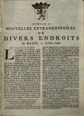 Nouvelles extraordinaires de divers endroits Dienstag 12. Juli 1791