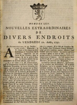 Nouvelles extraordinaires de divers endroits Freitag 12. August 1791