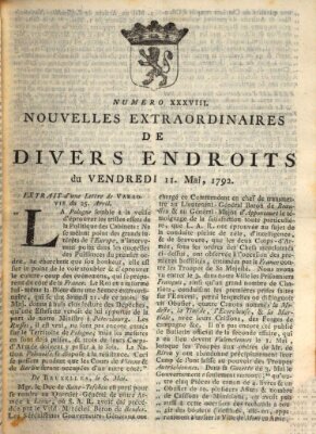 Nouvelles extraordinaires de divers endroits Samstag 12. Mai 1792