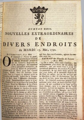 Nouvelles extraordinaires de divers endroits Dienstag 15. Mai 1792