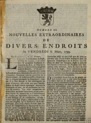 Nouvelles extraordinaires de divers endroits Freitag 8. März 1793