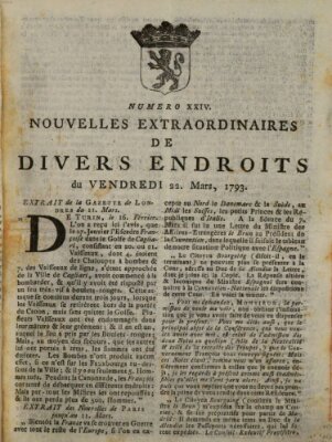 Nouvelles extraordinaires de divers endroits Freitag 22. März 1793