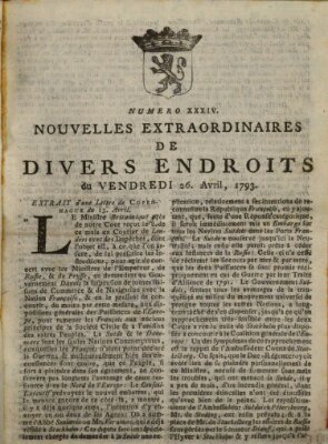 Nouvelles extraordinaires de divers endroits Freitag 26. April 1793