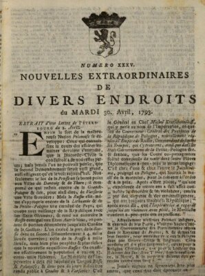 Nouvelles extraordinaires de divers endroits Dienstag 30. April 1793