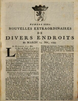 Nouvelles extraordinaires de divers endroits Dienstag 14. Mai 1793