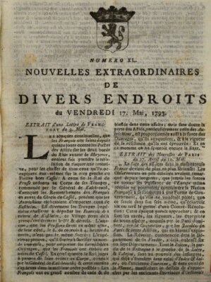 Nouvelles extraordinaires de divers endroits Freitag 17. Mai 1793