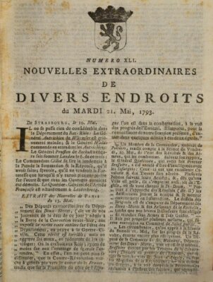 Nouvelles extraordinaires de divers endroits Dienstag 21. Mai 1793