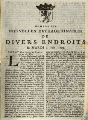 Nouvelles extraordinaires de divers endroits Dienstag 4. Juni 1793