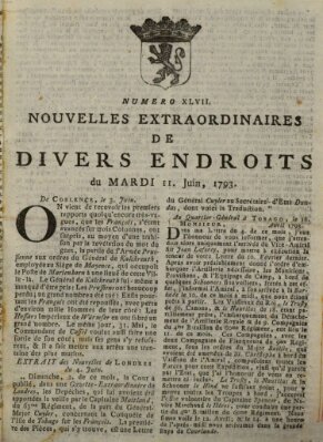 Nouvelles extraordinaires de divers endroits Dienstag 11. Juni 1793