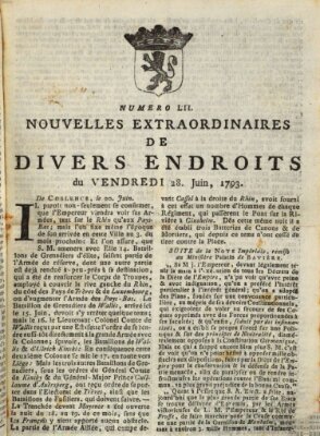 Nouvelles extraordinaires de divers endroits Freitag 28. Juni 1793