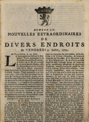 Nouvelles extraordinaires de divers endroits Freitag 5. Juli 1793