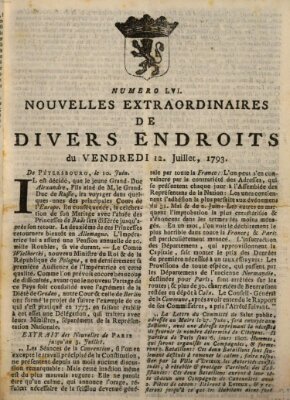 Nouvelles extraordinaires de divers endroits Freitag 12. Juli 1793