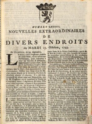 Nouvelles extraordinaires de divers endroits Dienstag 15. Oktober 1793