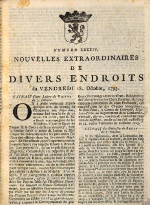 Nouvelles extraordinaires de divers endroits Freitag 18. Oktober 1793