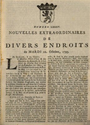 Nouvelles extraordinaires de divers endroits Dienstag 22. Oktober 1793